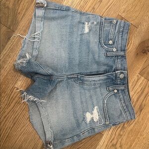 Madewell Light Blue Distressed Jean Shorts